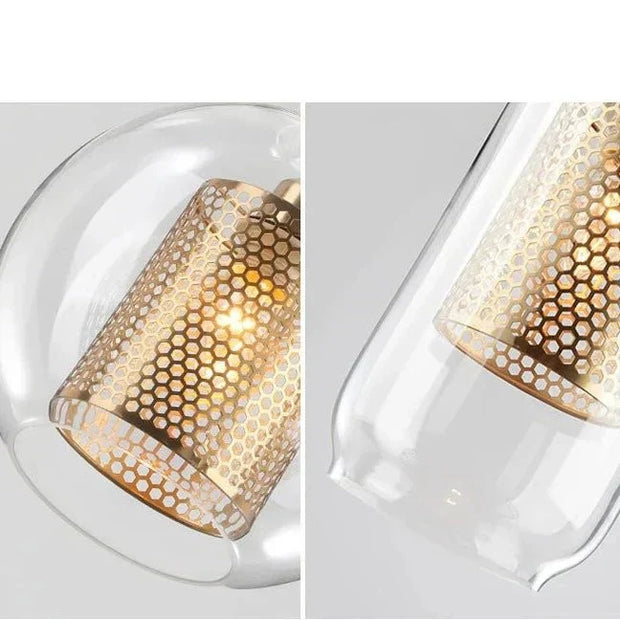 InduLuxe – Iron & Glass Pendant with Modern Edge