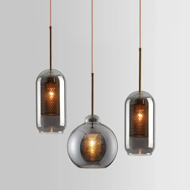 InduLuxe – Iron & Glass Pendant with Modern Edge