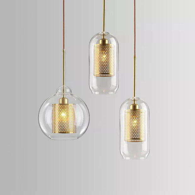 InduLuxe – Iron & Glass Pendant with Modern Edge