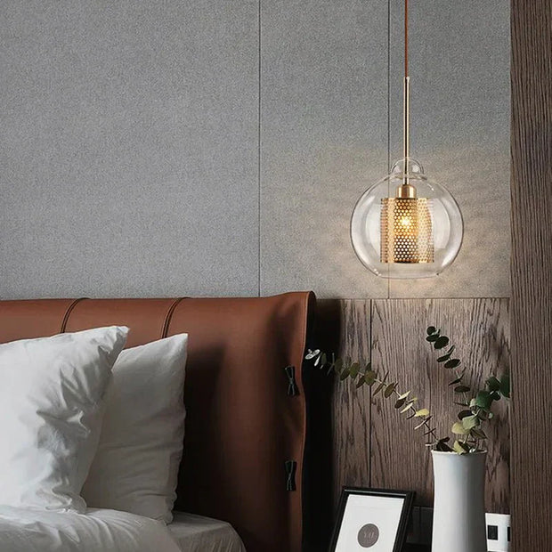 InduLuxe – Iron & Glass Pendant with Modern Edge