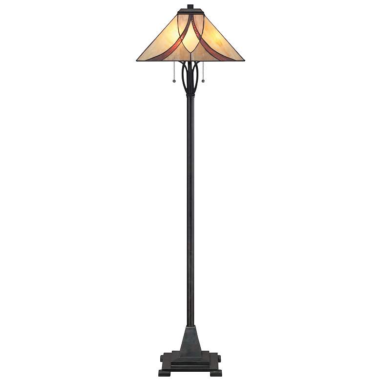 Valiant Bronze Tiffany-Style Glass Floor Lamp