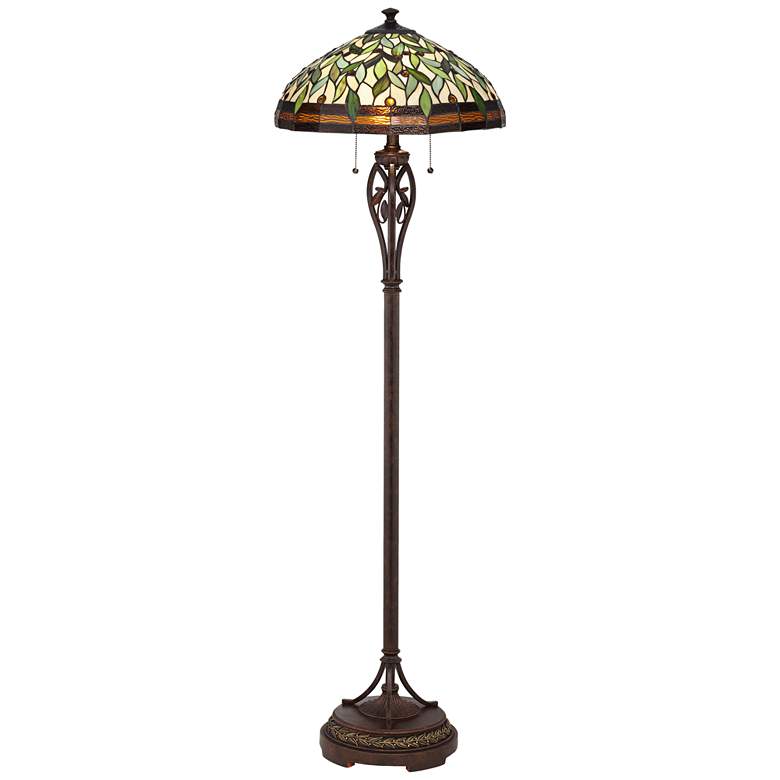 Leaf and Vine Tiffany-Style Floor Lamp